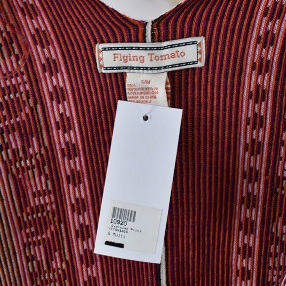 Flying Tomato Ruana Fringe Poncho NEW - Picture 7 of 7